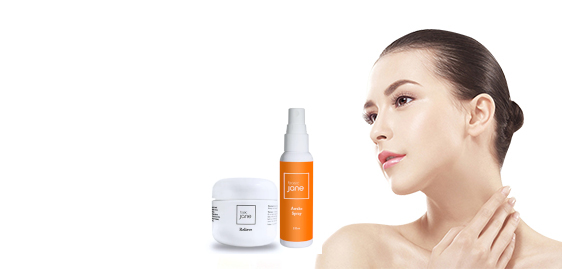 CBD Skin cream woman with bottles