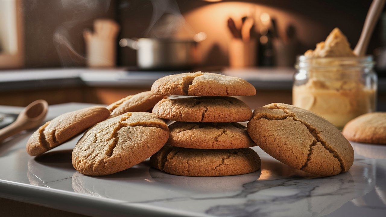 Golden brown cannabutter cookies on a baking tray